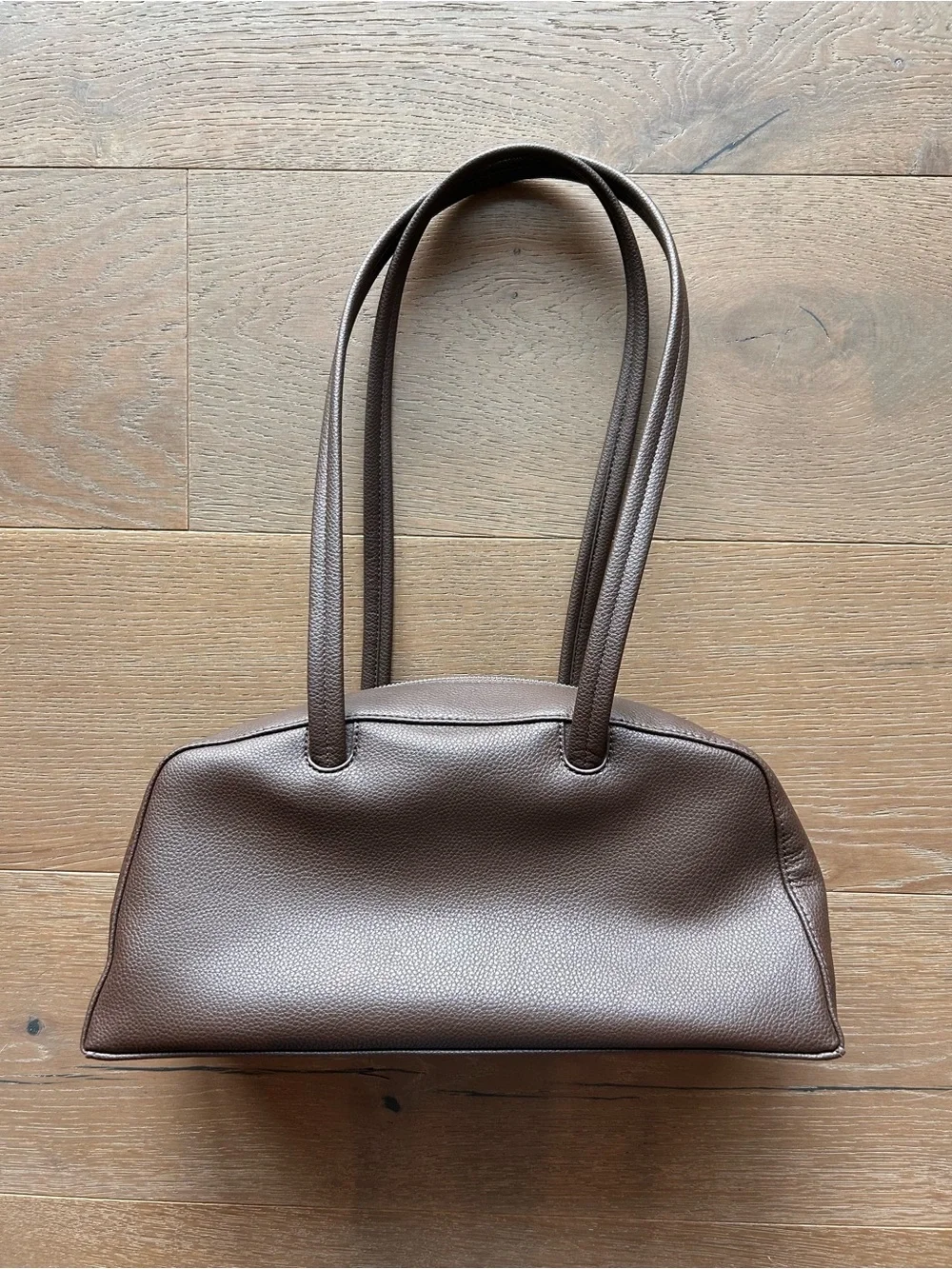 BAGGU Brown Textured Leather Shoulder Bag